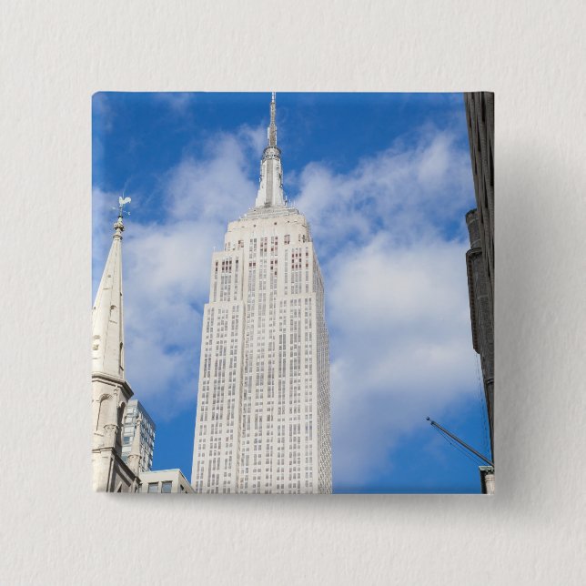 New York, NY, USA - A view of downtown New 15 Cm Square Badge (Front)