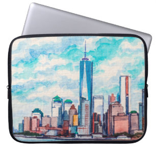 New York, NY, USA. Views on big city skyscrapers.  Laptop Sleeve