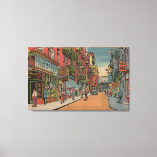 New York, NY - View of Chinatown Shops Canvas Print