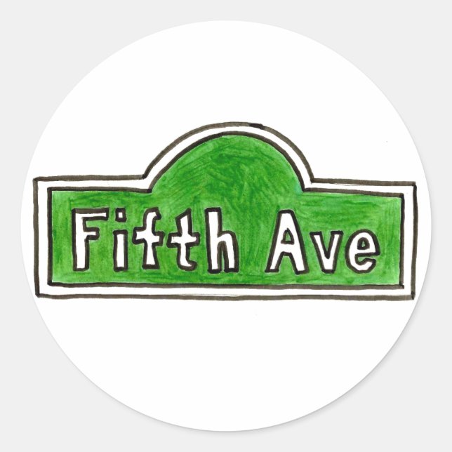 New York NYC 5th Fifth Avenue Street Sign Stickers (Front)