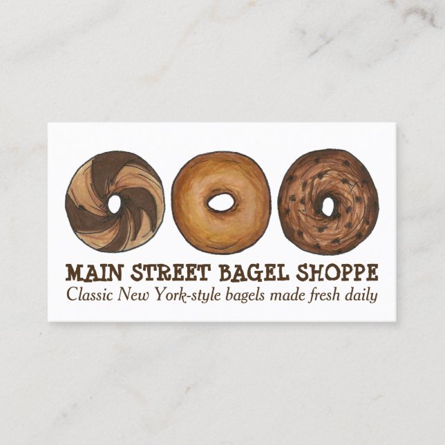 New York NYC Bagels Bagel Shop Food Breakfast Chef Loyalty Card (Front)