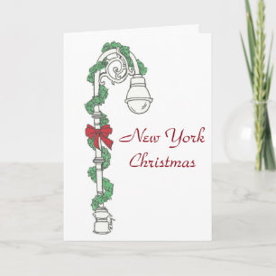 New York NYC Light Streetlight Christmas Holiday Card