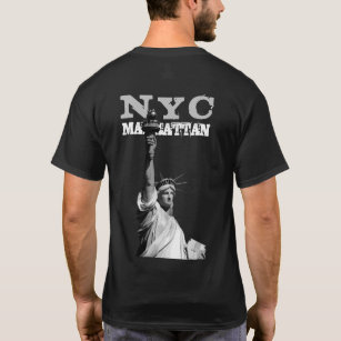 New York Nyc Manhattan Liberty Statue Back Design T-Shirt