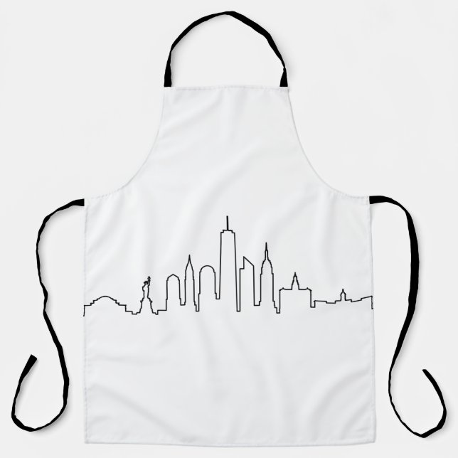 NEW YORK NYC Manhatten USA City Skyline Silhouette Apron (Front)