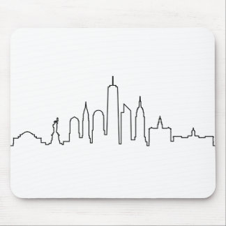 NEW YORK NYC Manhatten USA City Skyline Silhouette Mouse Pad