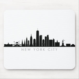 NEW YORK NYC Manhatten USA City Skyline Silhouette Mouse Pad