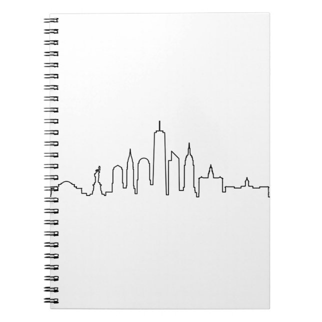 NEW YORK NYC Manhatten USA City Skyline Silhouette Notebook (Front)