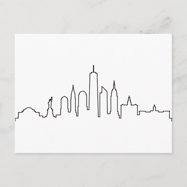 NEW YORK NYC Manhatten USA City Skyline Silhouette Postcard (Front)