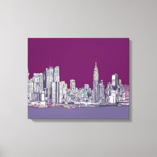 New York NYC purple Canvas Print