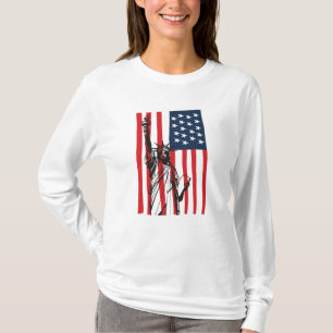 New York NYC Statue of Liberty USA America Flag T-Shirt