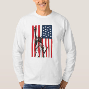 New York NYC Statue of Liberty USA America Flag T-Shirt
