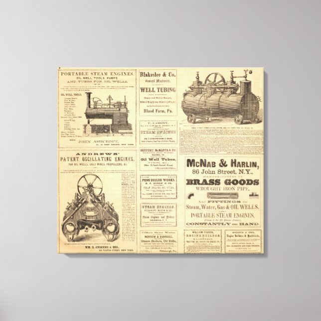 New York Oil Advertisements Canvas Print (Front)
