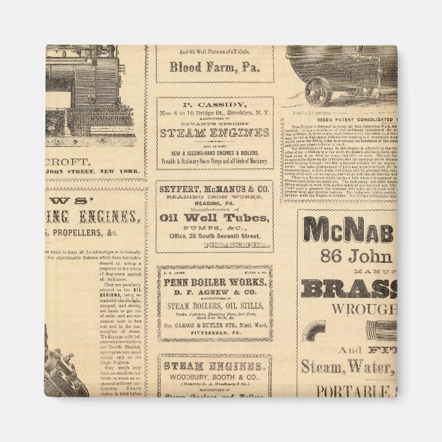 New York Oil Advertisements Magnet (Front)