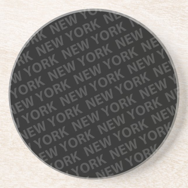 New York Pattern Dark Grey Coaster (Front)