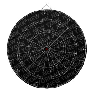 New York Pattern Dark Grey Dartboard