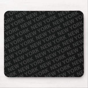 New York Pattern Dark Grey Mouse Pad