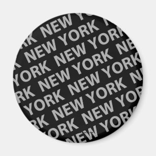 New York Pattern Grey Magnet