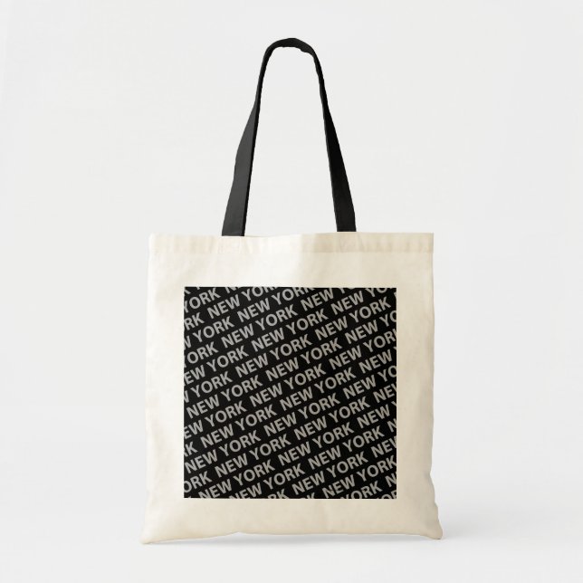 New York Pattern Grey Tote Bag (Front)