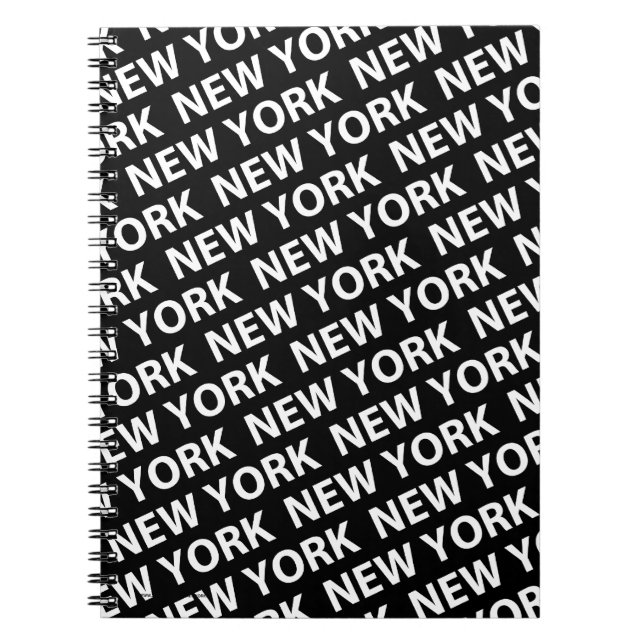 New York Pattern White Spiral Notebook (Front)