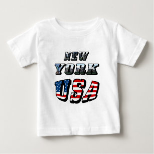 New York Picture and USA Text Baby T-Shirt