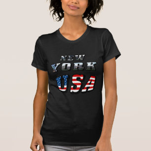 New York Picture and USA Text T-Shirt