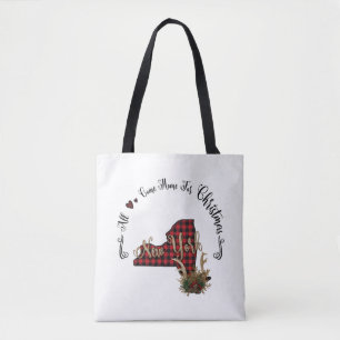 New York Plaid All Come Home For Christmas Tote Bag