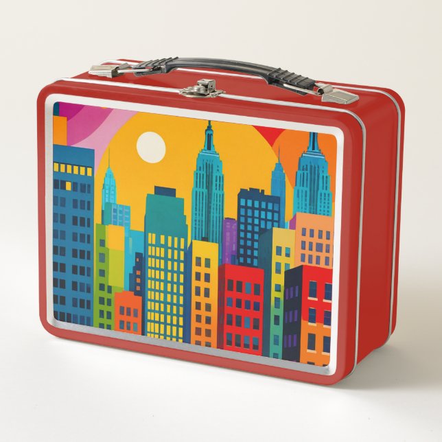 New York Pop Art Metal Lunch Box (Front)