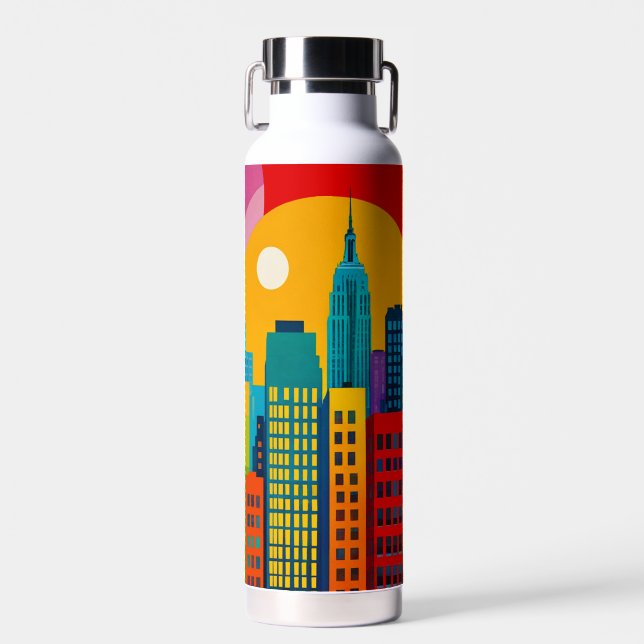 New York Pop Art Water Bottle (Front)