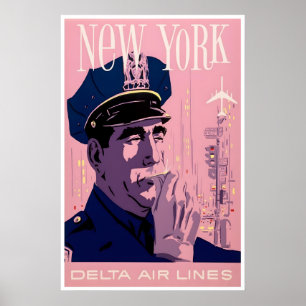New York Poster Police Officer Art Delta Print