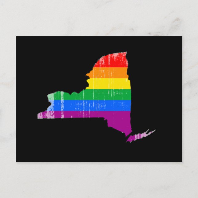 NEW YORK PRIDE - DISTRESSED -.png Postcard (Front)