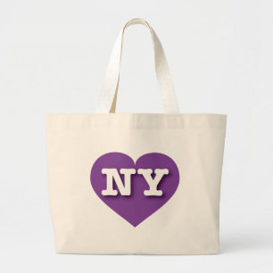 New York Purple Heart - I love NY Large Tote Bag