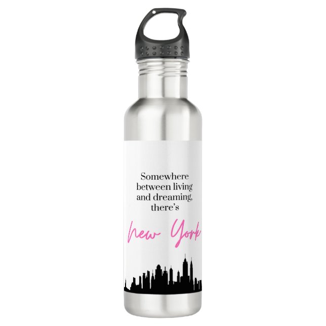 New York quote gifts 710 Ml Water Bottle (Front)