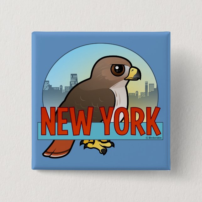 New York Red-tailed Hawk 15 Cm Square Badge (Front)