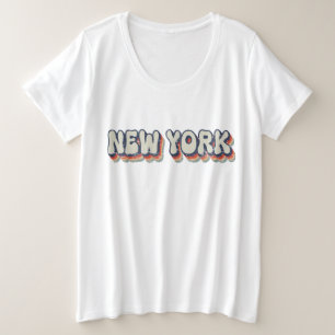 New York Retro 80s Chrome City Plus Size T-Shirt