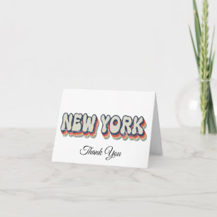 New York Retro 80s Chrome City Thank You Card