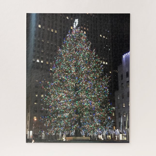 New York Rockefeller Centre Christmas Tree NYC Jigsaw Puzzle (Vertical)