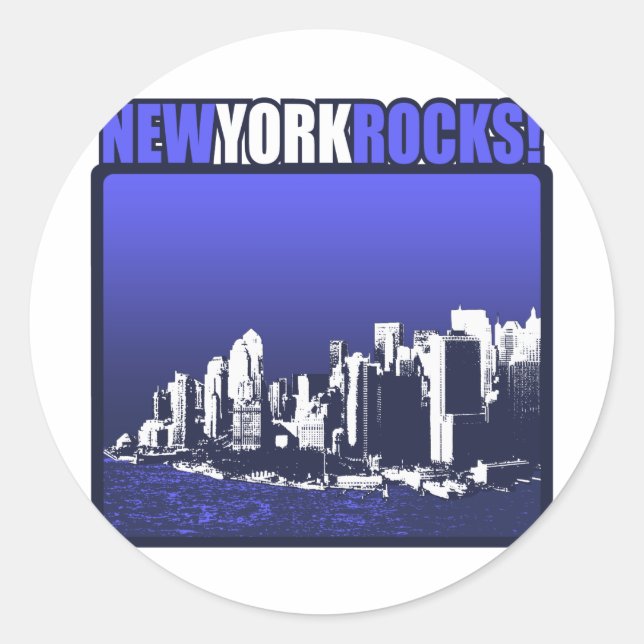 New York Rocks! Classic Round Sticker (Front)