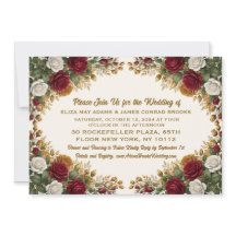 New York Rose Elegant Wedding Invitation