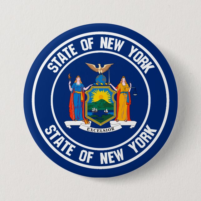 New York Round Emblem 7.5 Cm Round Badge (Front)