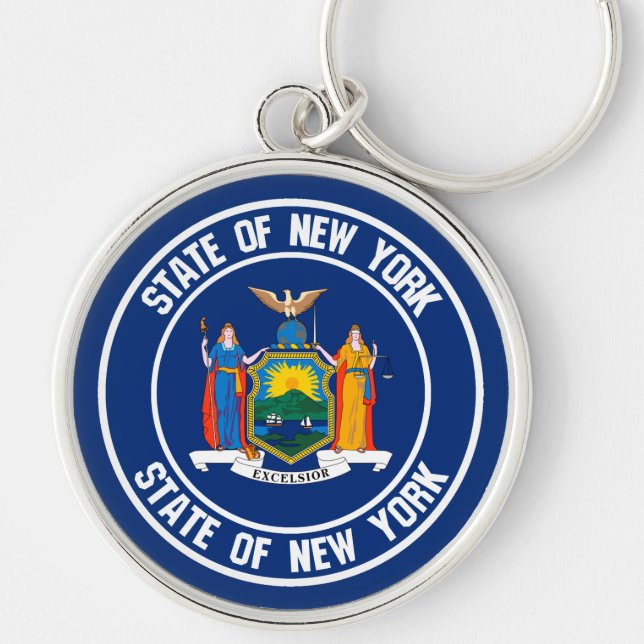 New York Round Emblem Key Ring (Front)