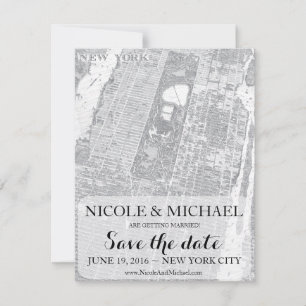 New York Save the Date - VIntage Map