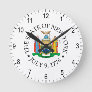 New York sign Round Clock
