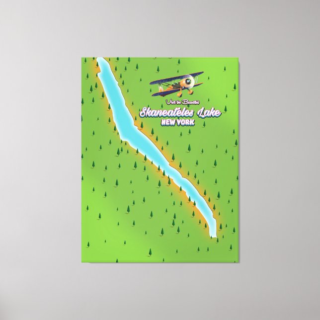 new york Skaneateles Lake map Canvas Print (Front)