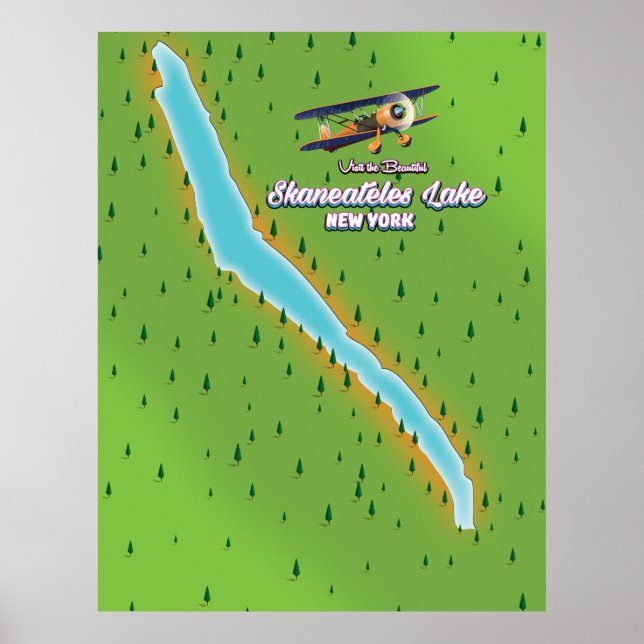 new york Skaneateles Lake map Poster (Front)