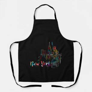 New York Sky Heartbeat Statue of Liberty I Love Ne Apron