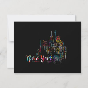 New York Sky Heartbeat Statue of Liberty I Love Ne Save The Date