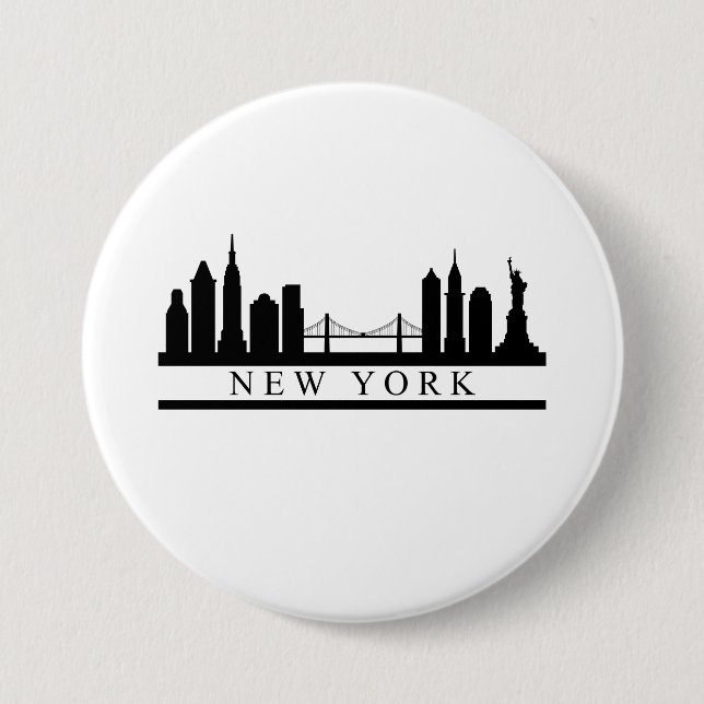New York Skyline 7.5 Cm Round Badge (Front)