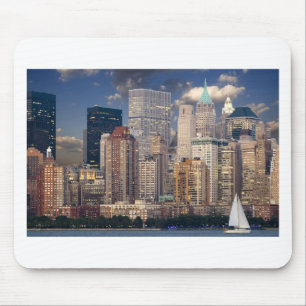 New York Skyline and the Manhattan Hudson River Mouse Pad
