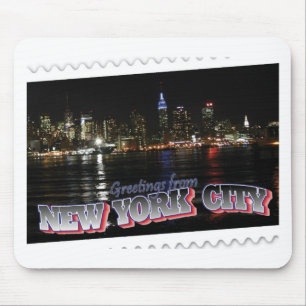 New York Skyline at Night Empire State Mouse Pad