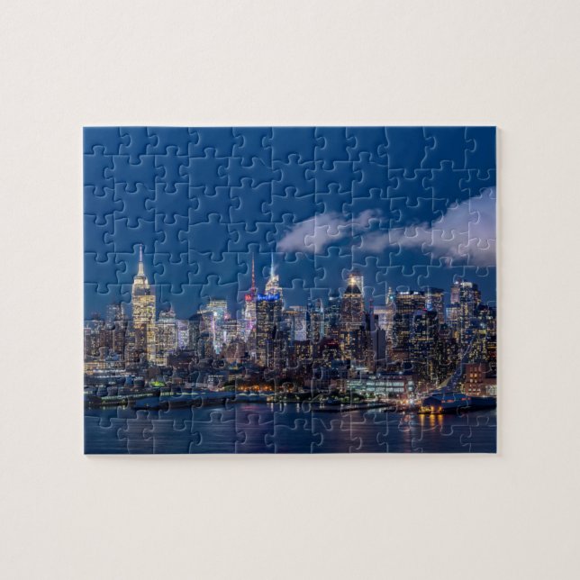 New York Skyline At Night Puzzle (Horizontal)